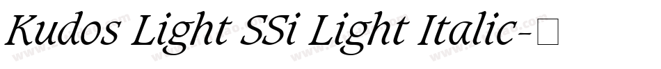 Kudos Light SSi Light Italic字体转换